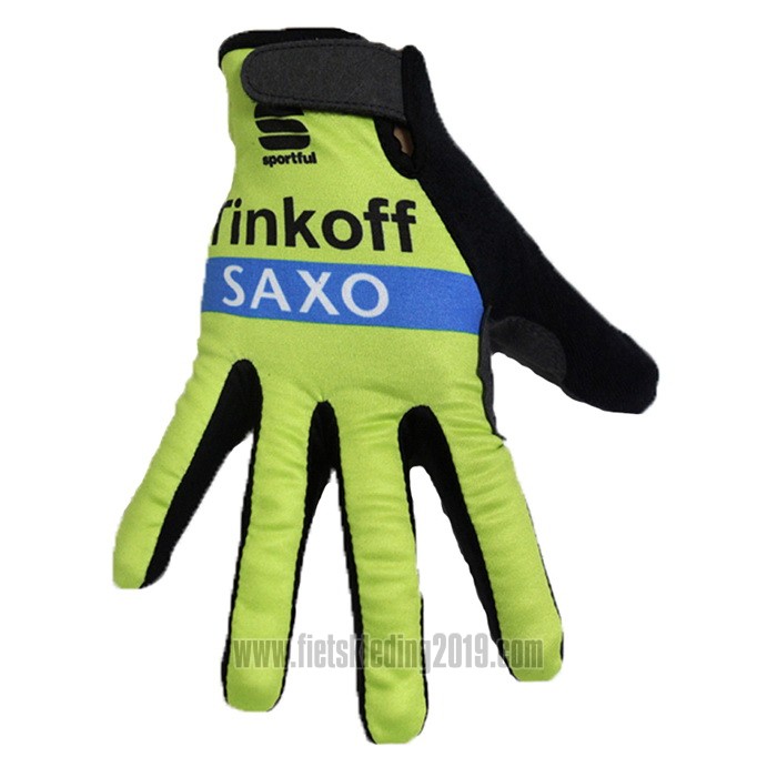 2020 Tinkoff Saxo Handschoenen Met Lange Vingers Groen Zwart